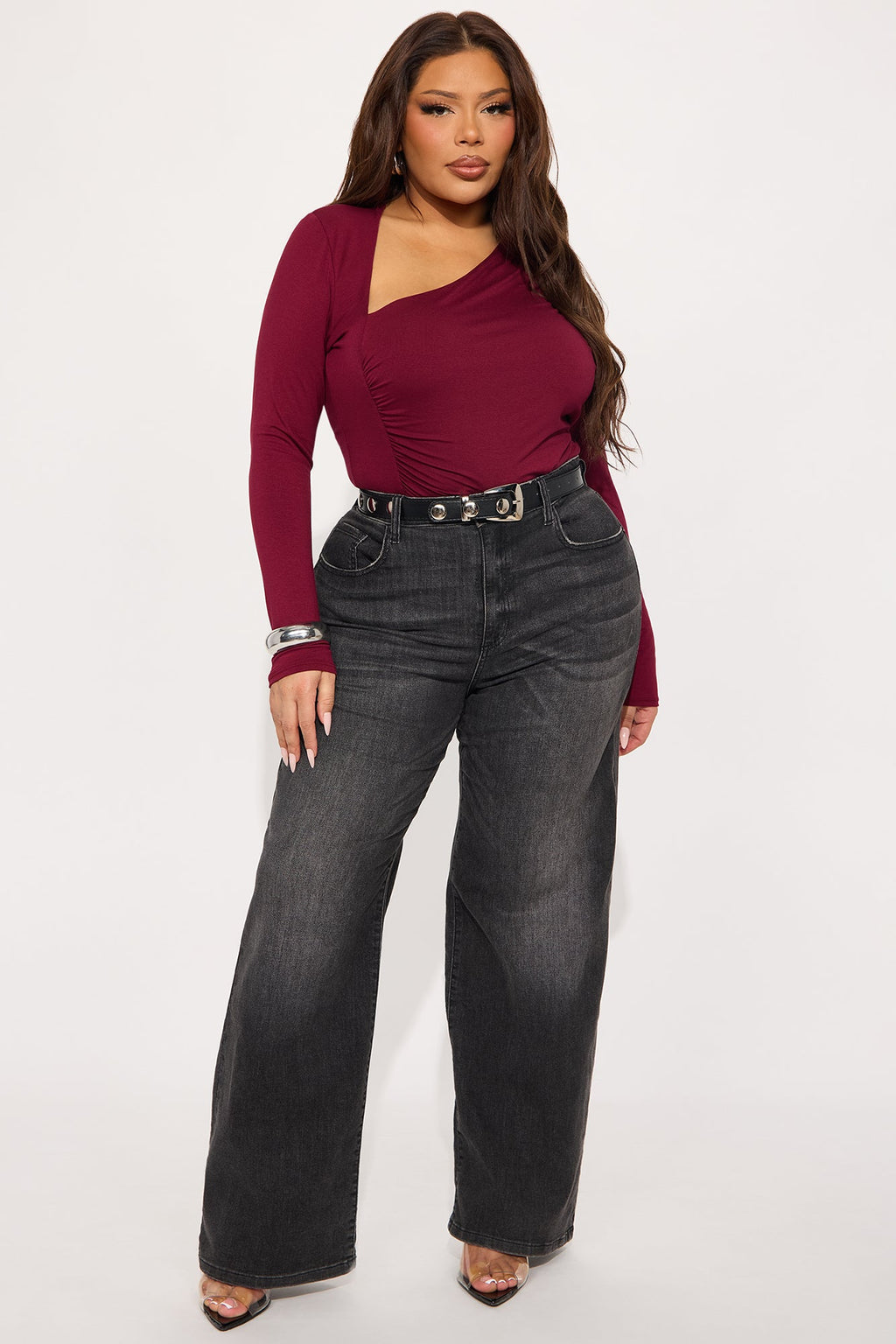 Lost Your Chance Ruched Top - Burgundy