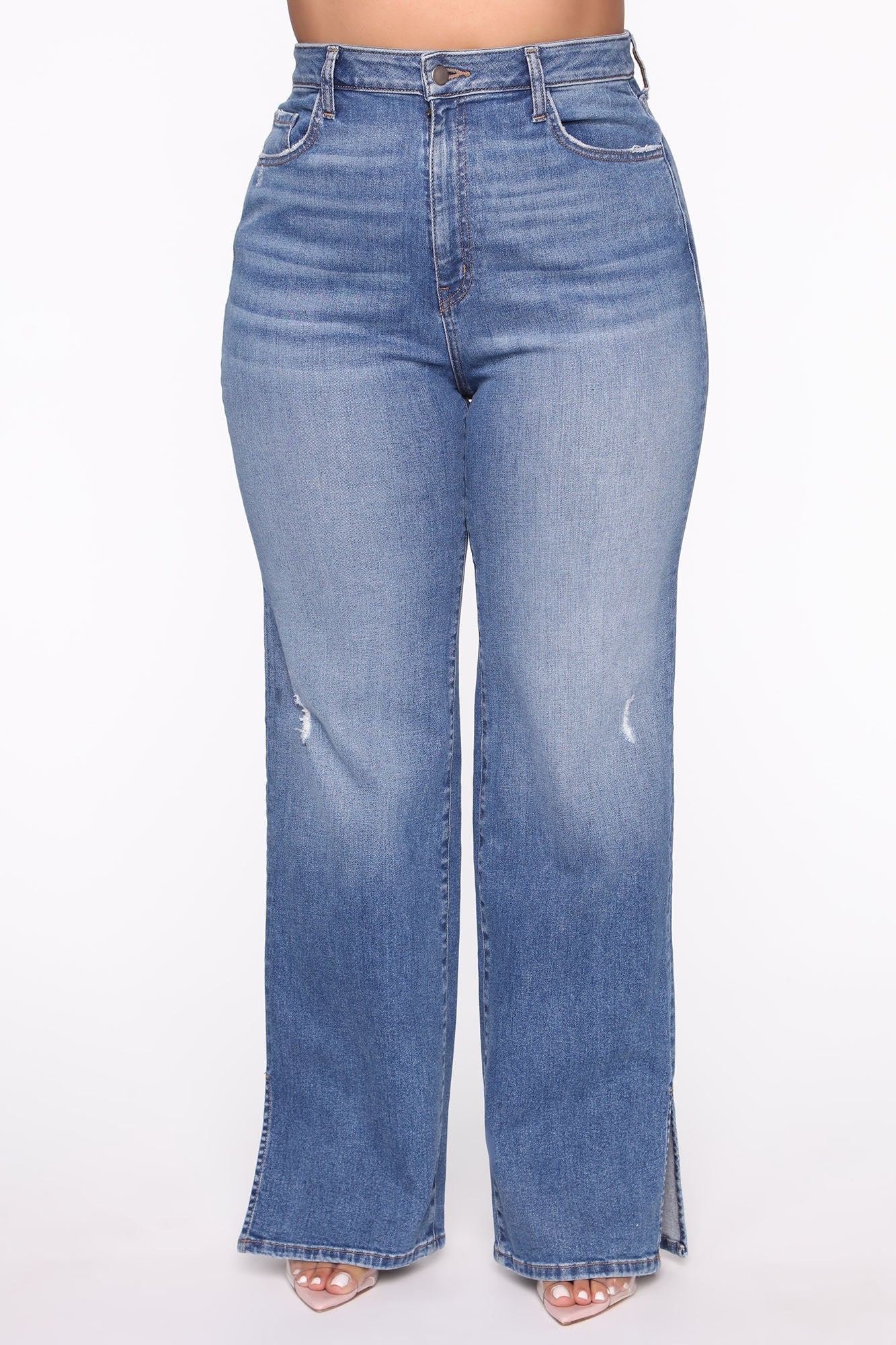 Killing 'Em Softly Side Split Jean - Medium Blue Wash