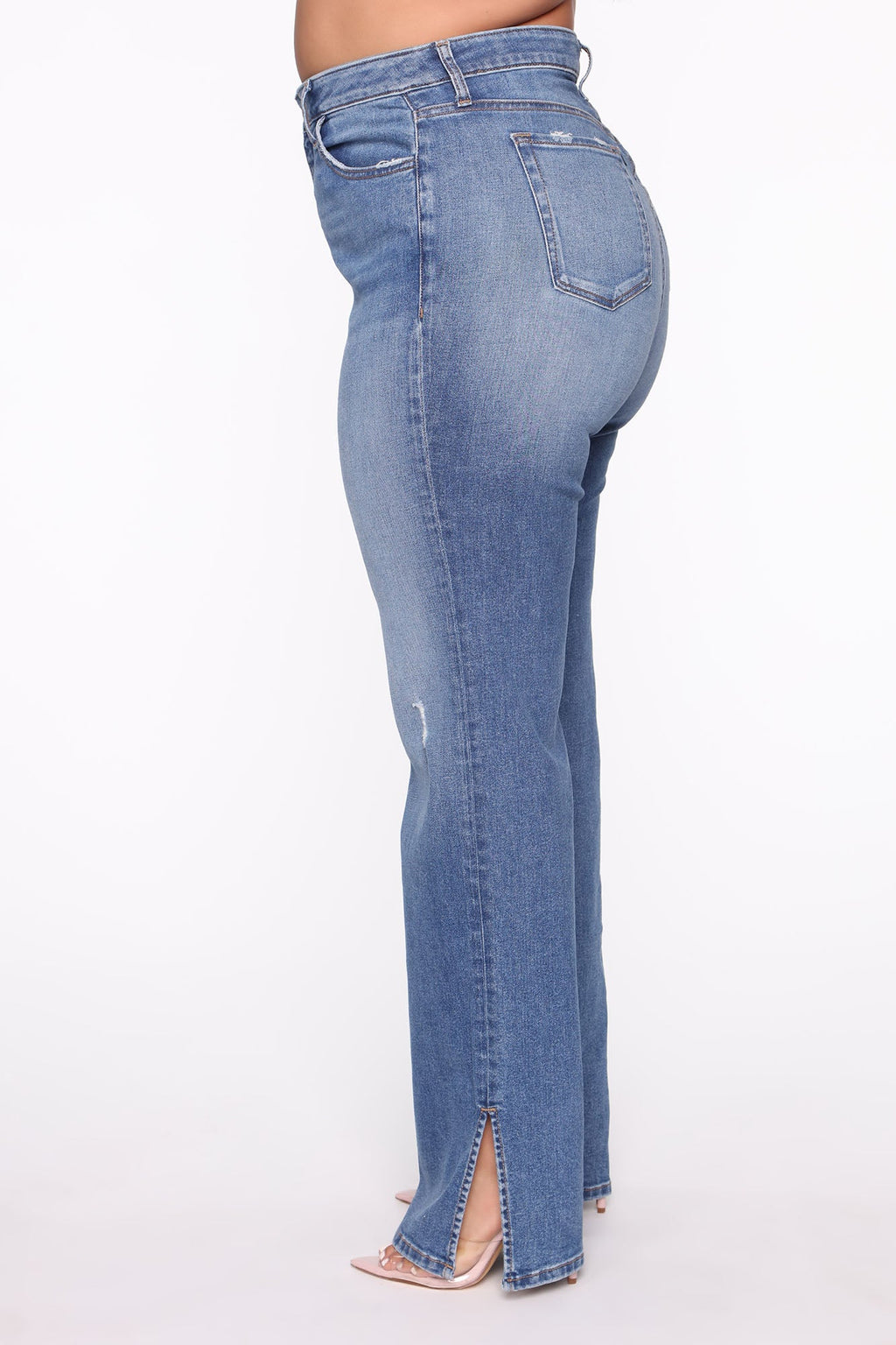 Killing 'Em Softly Side Split Jean - Medium Blue Wash
