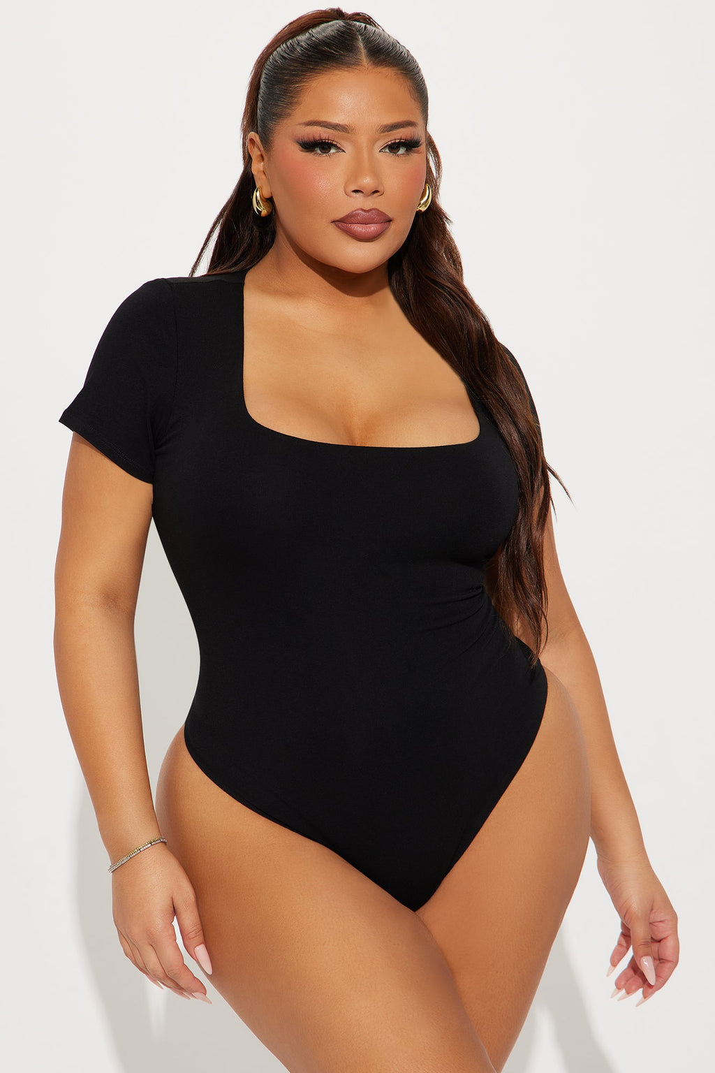 Devyn Double Layered Bodysuit - Black