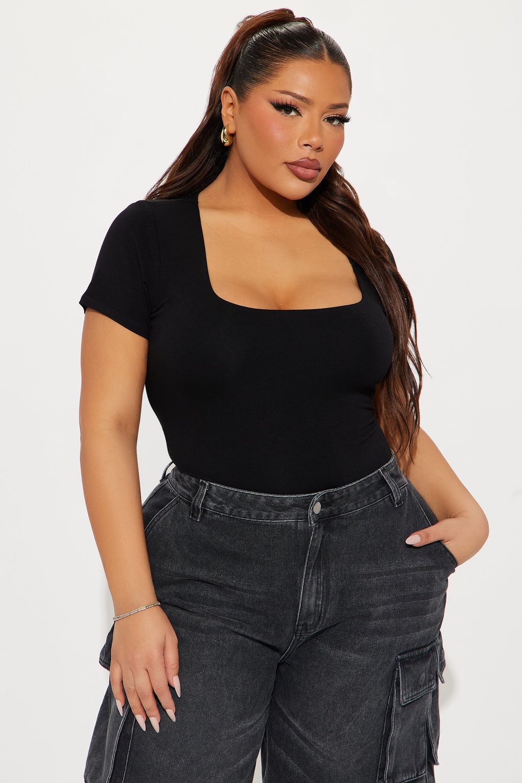 Devyn Double Layered Bodysuit - Black
