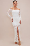 Monte Carlo Crochet Maxi Dress - White