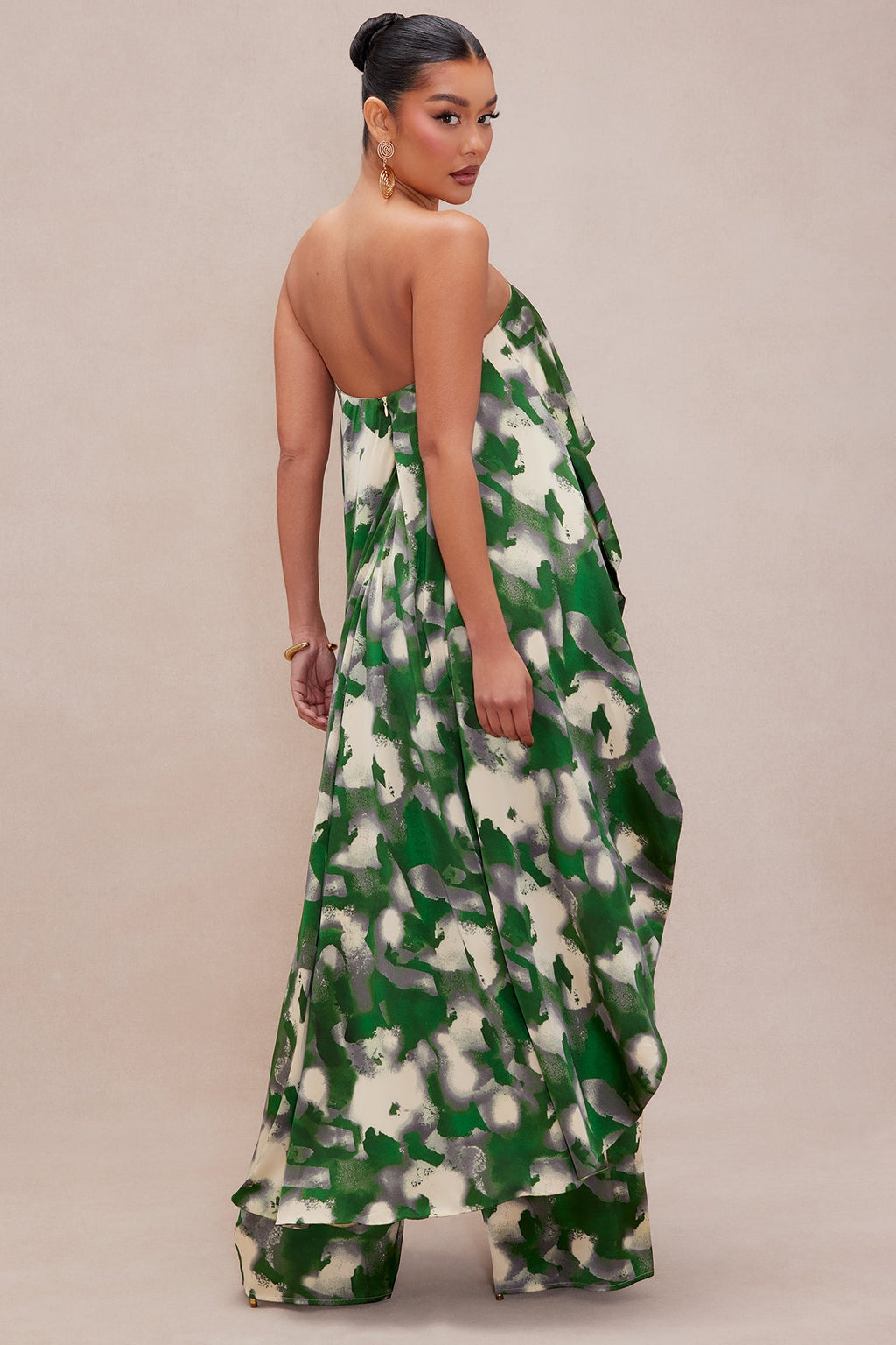 Kimoko Satin Pant Set - Green/combo