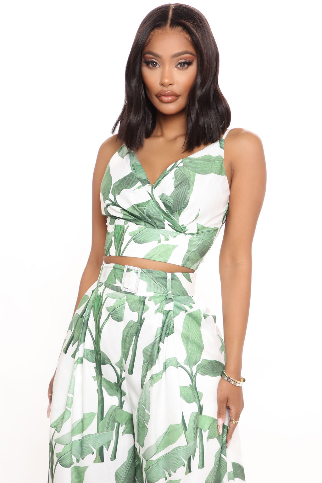 Ibiza Nights Tropical Pant Set - Green/combo