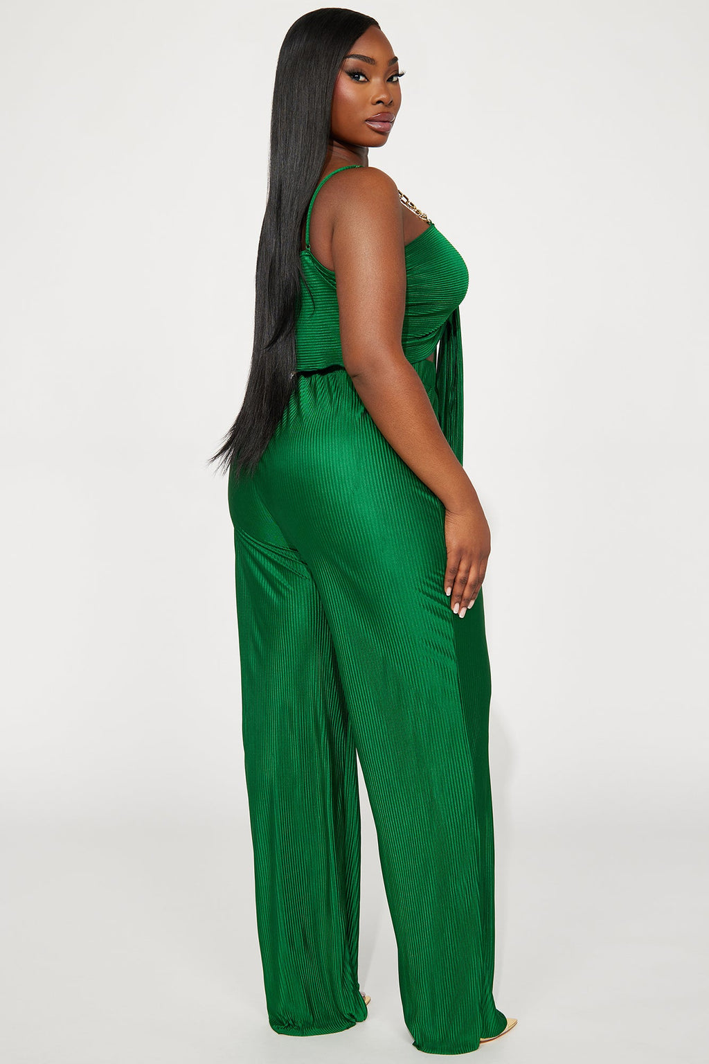 Royal Fantasies Plisse Pant Set - Hunter