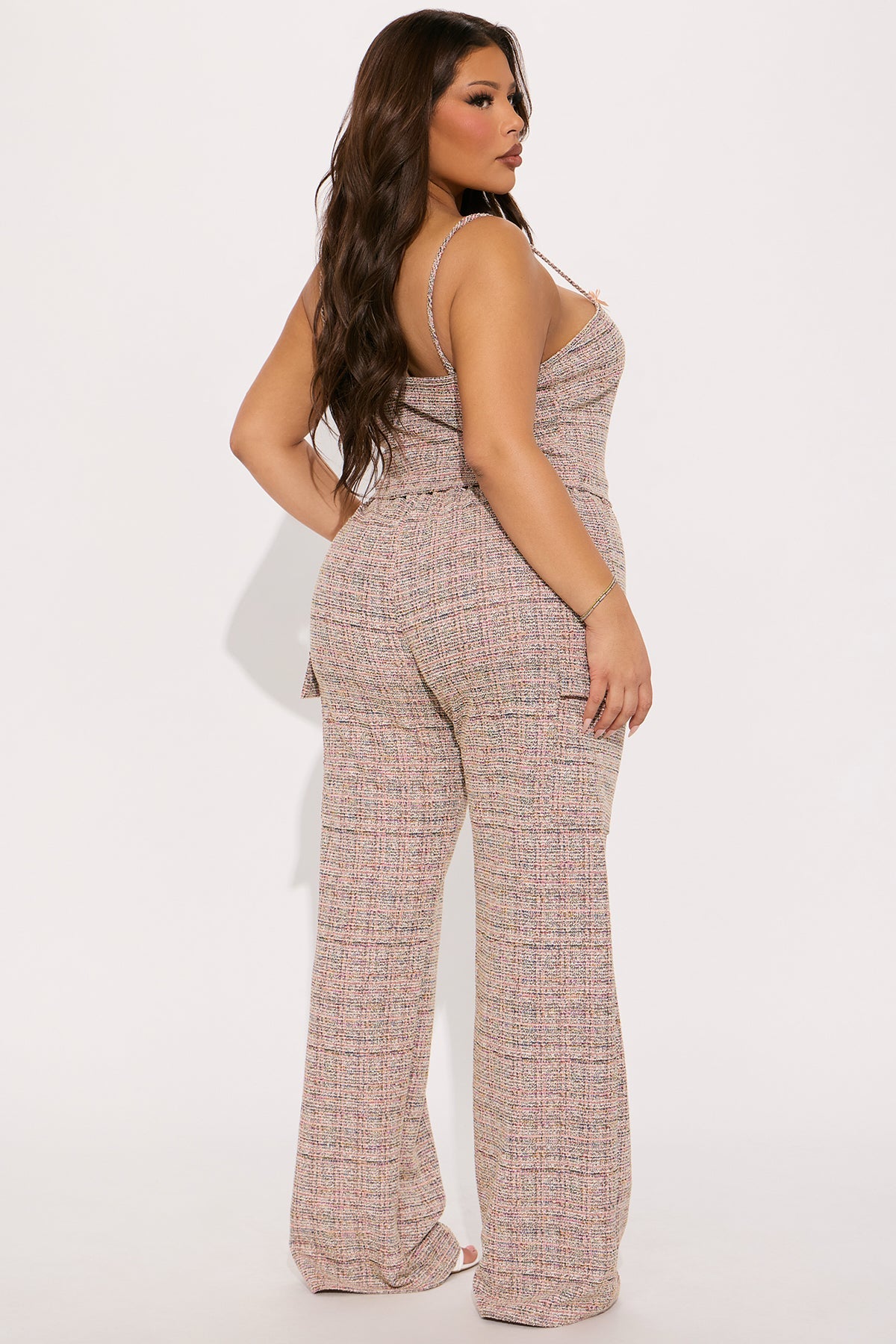 Leila Tweed Pant Set - Pink/combo