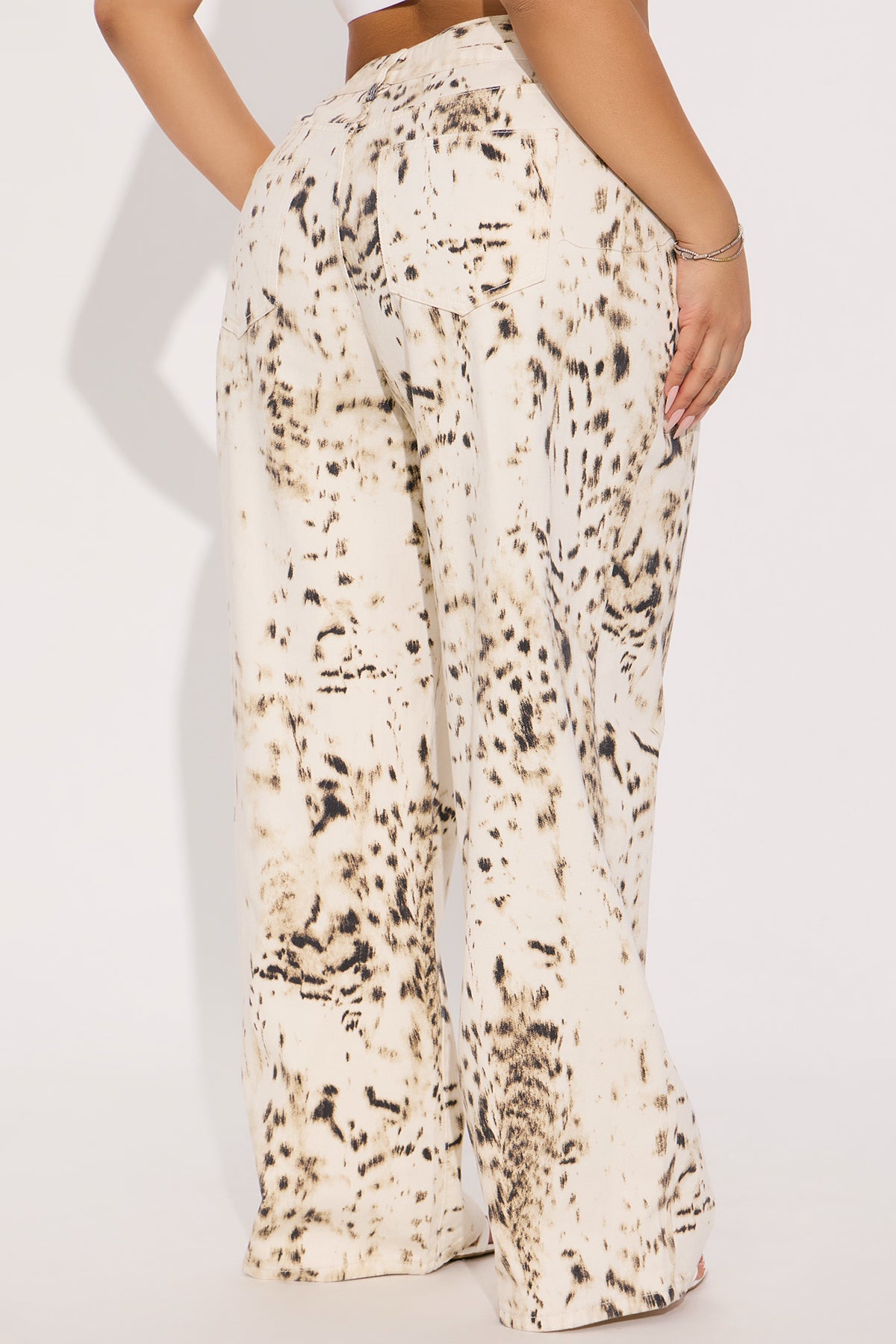 Calexico Non Stretch Printed Wide Leg Jean - White/combo