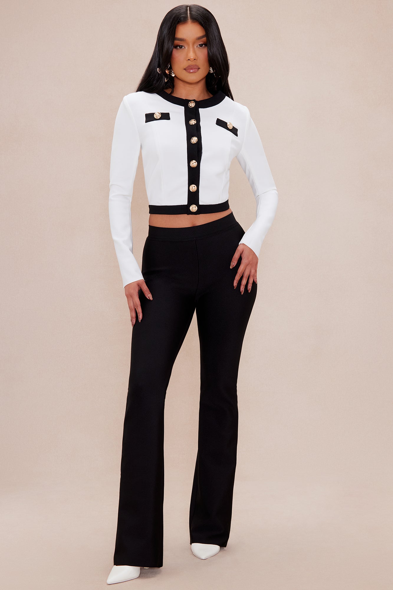 Bree Bandage Flare Pant - Black