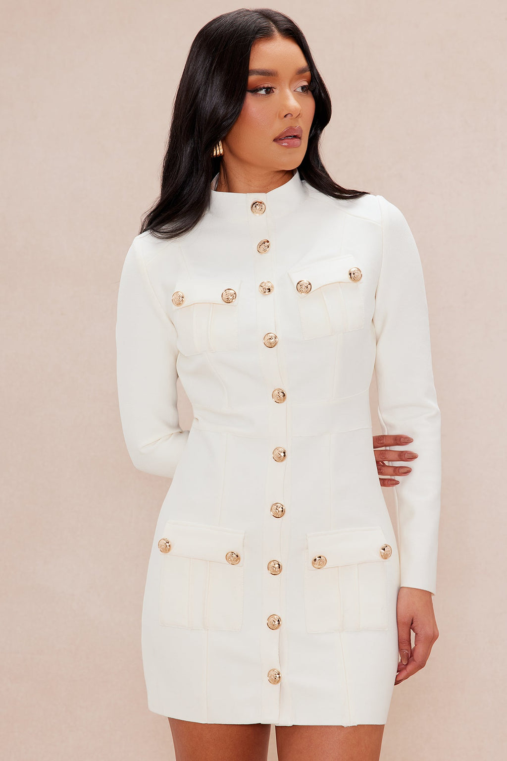 Roslynn Bandage Mini Dress - Cream