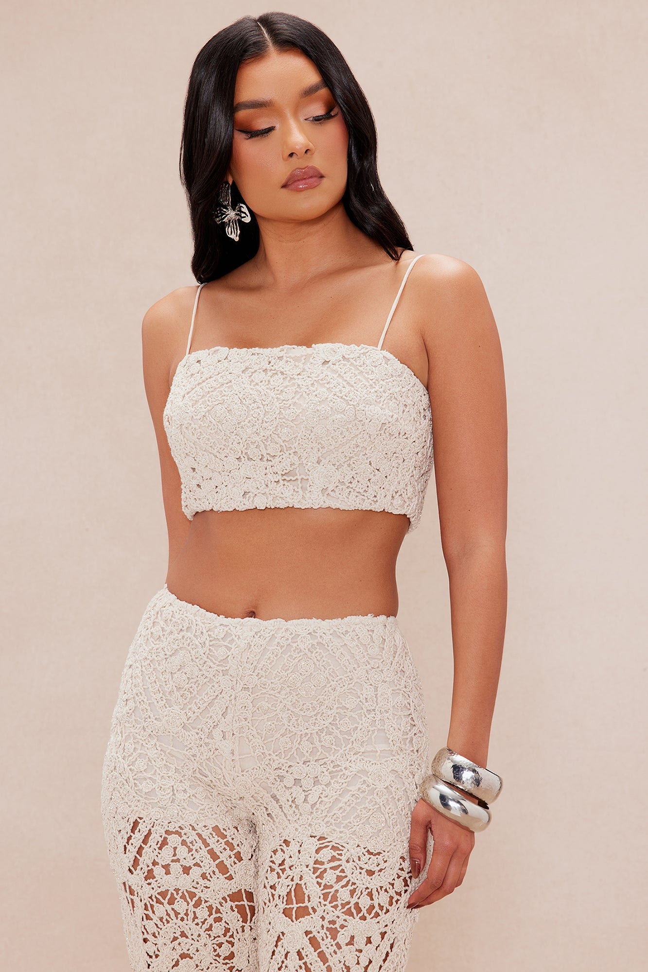 Sahira Crochet Top - Sand