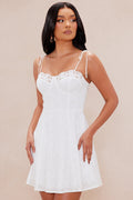 Reese Eyelet Mini Dress - White