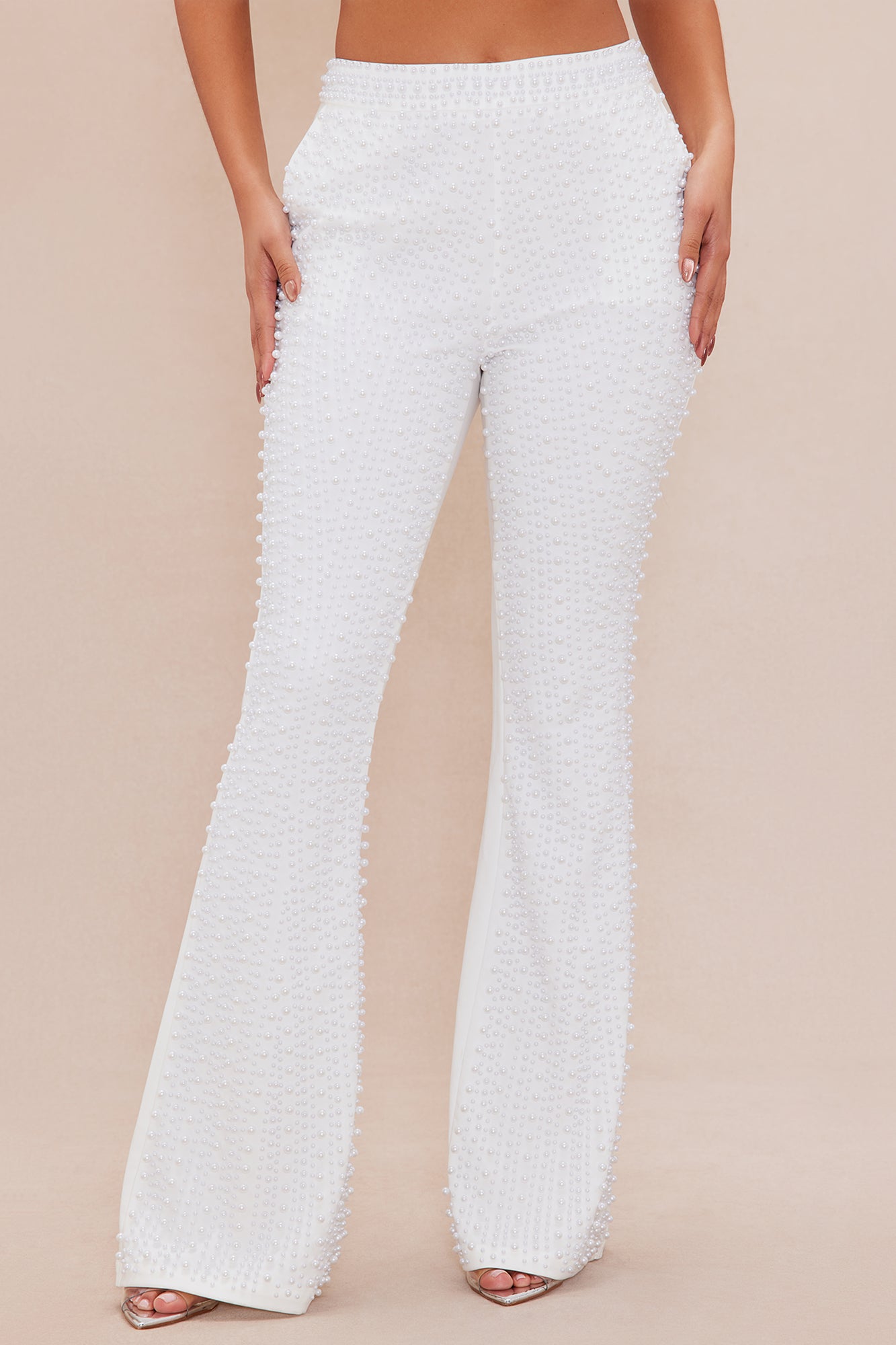 Luxorious Life Pearl Flare Pant - White