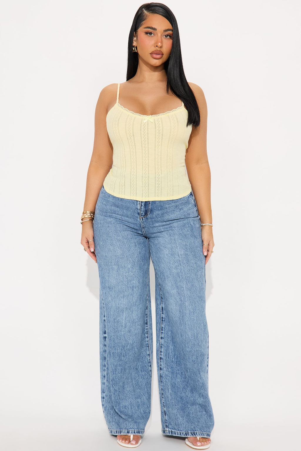 Chloe Lace Trim Cami - Yellow