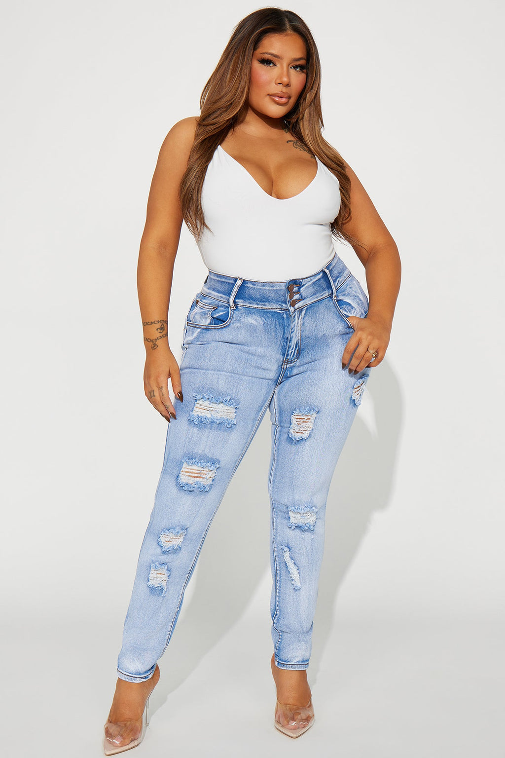 Baby Got Back Booty Lifting Jeans - Light Blue Wash
