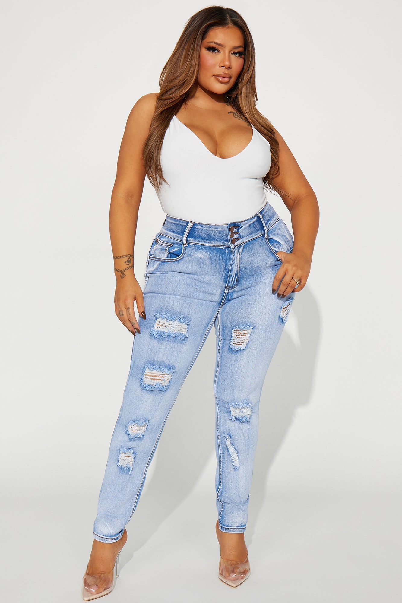 Baby Got Back Booty Lifting Jeans - Light Blue Wash