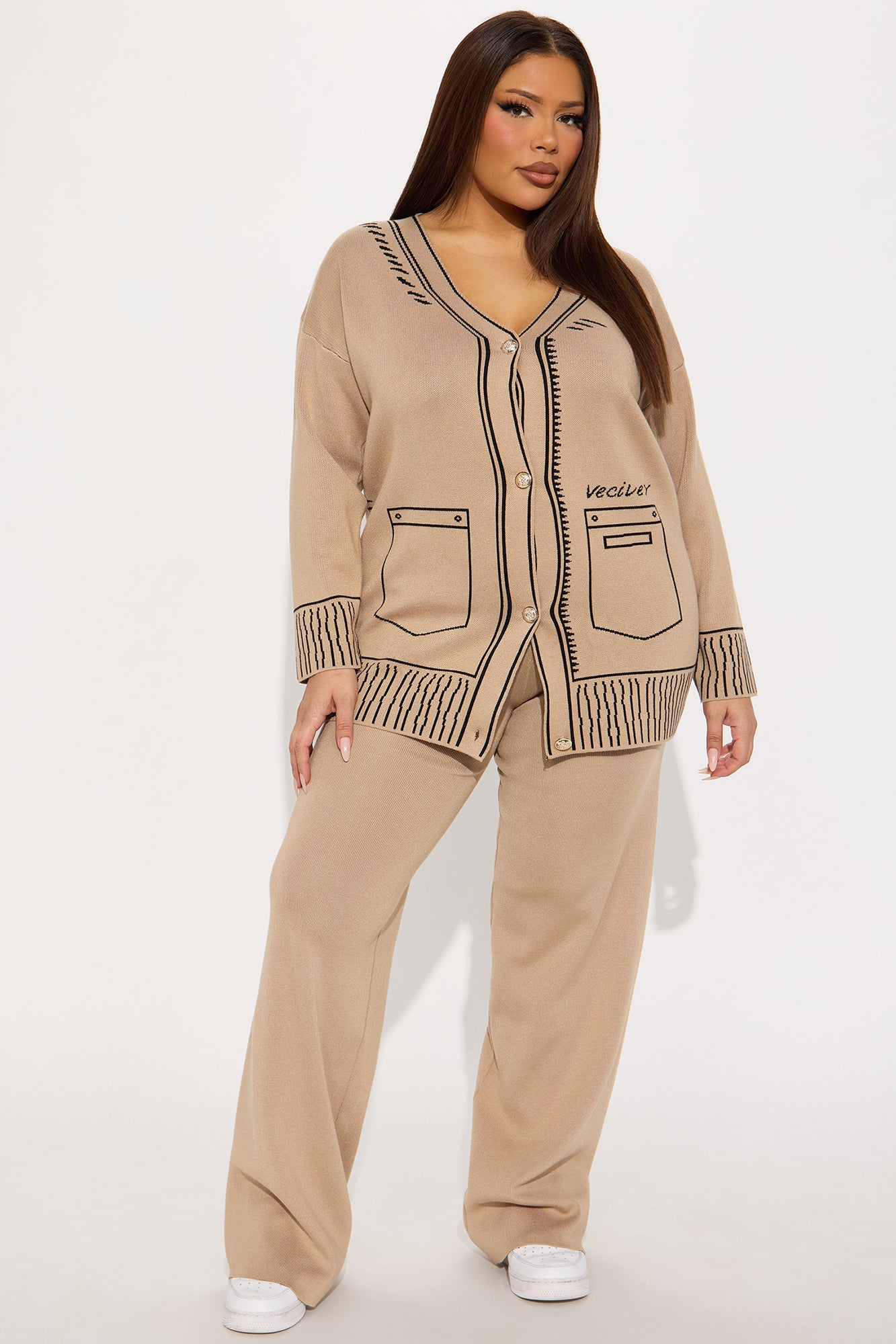 Work Of Art Sweater Pant Set - Khaki