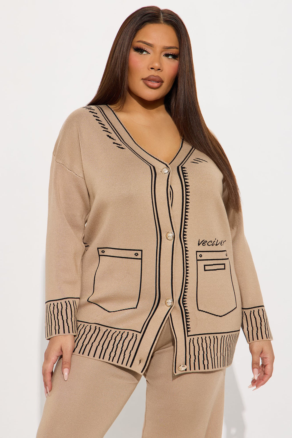 Work Of Art Sweater Pant Set - Khaki