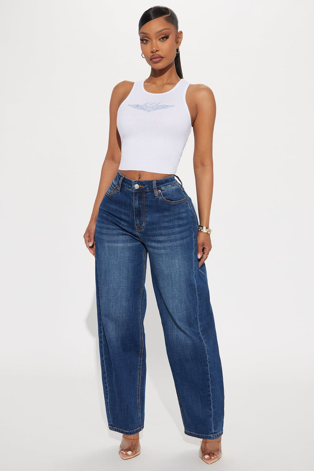 Maven Barrel Leg Jeans - Dark Wash