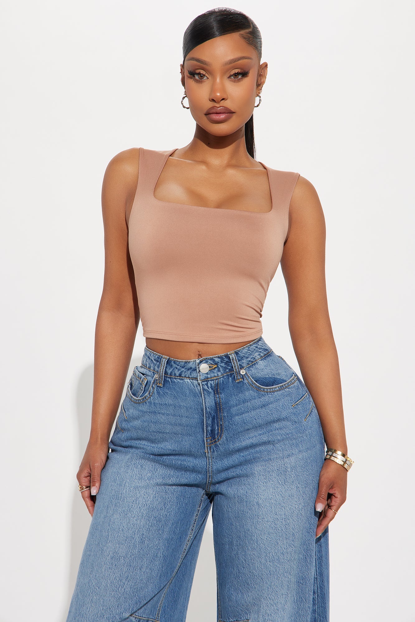 Christine Sleeveless Top - Taupe