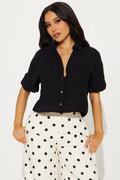 Casual Weekend Linen Shirt - Black
