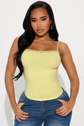 Celeste Lace Trim Cami - Butter Yellow