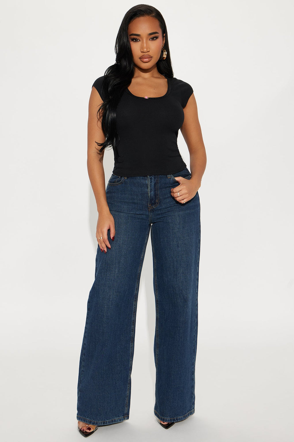 Adored By You Short Sleeve Top - Black