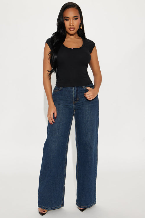 Adored By You Short Sleeve Top - Black