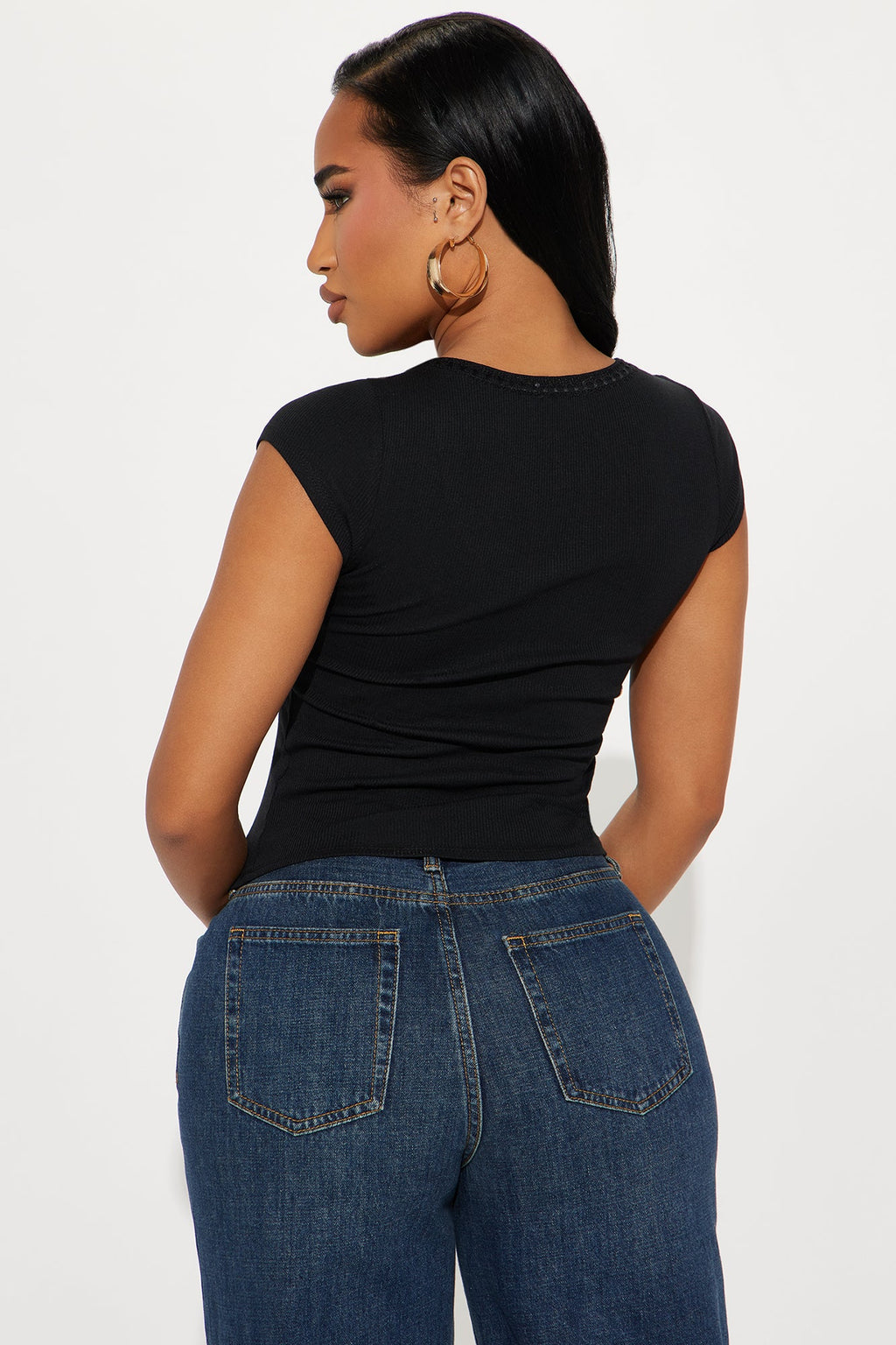 Adored By You Short Sleeve Top - Black