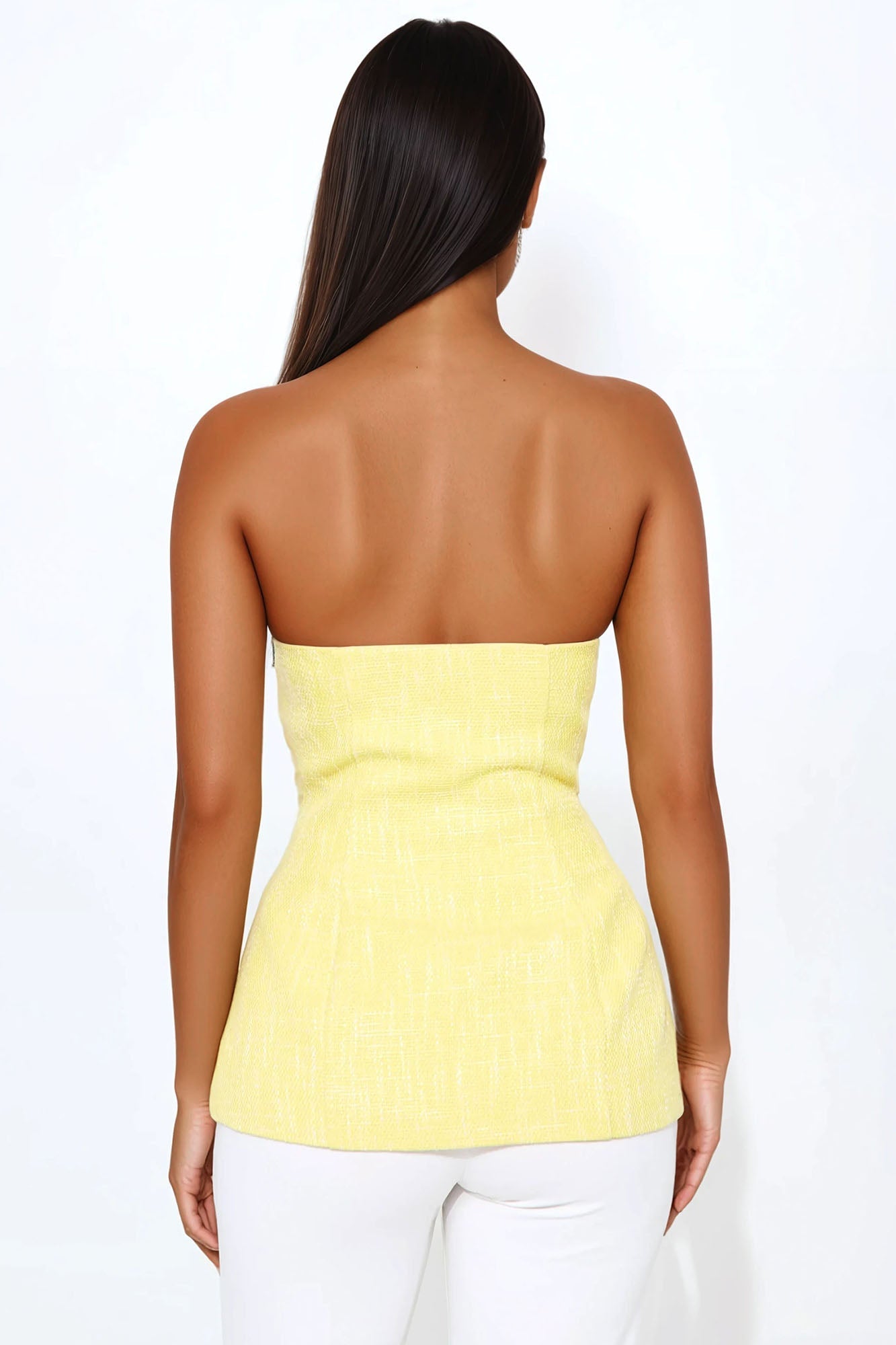 Tailored Taste Tweed Vest - Yellow