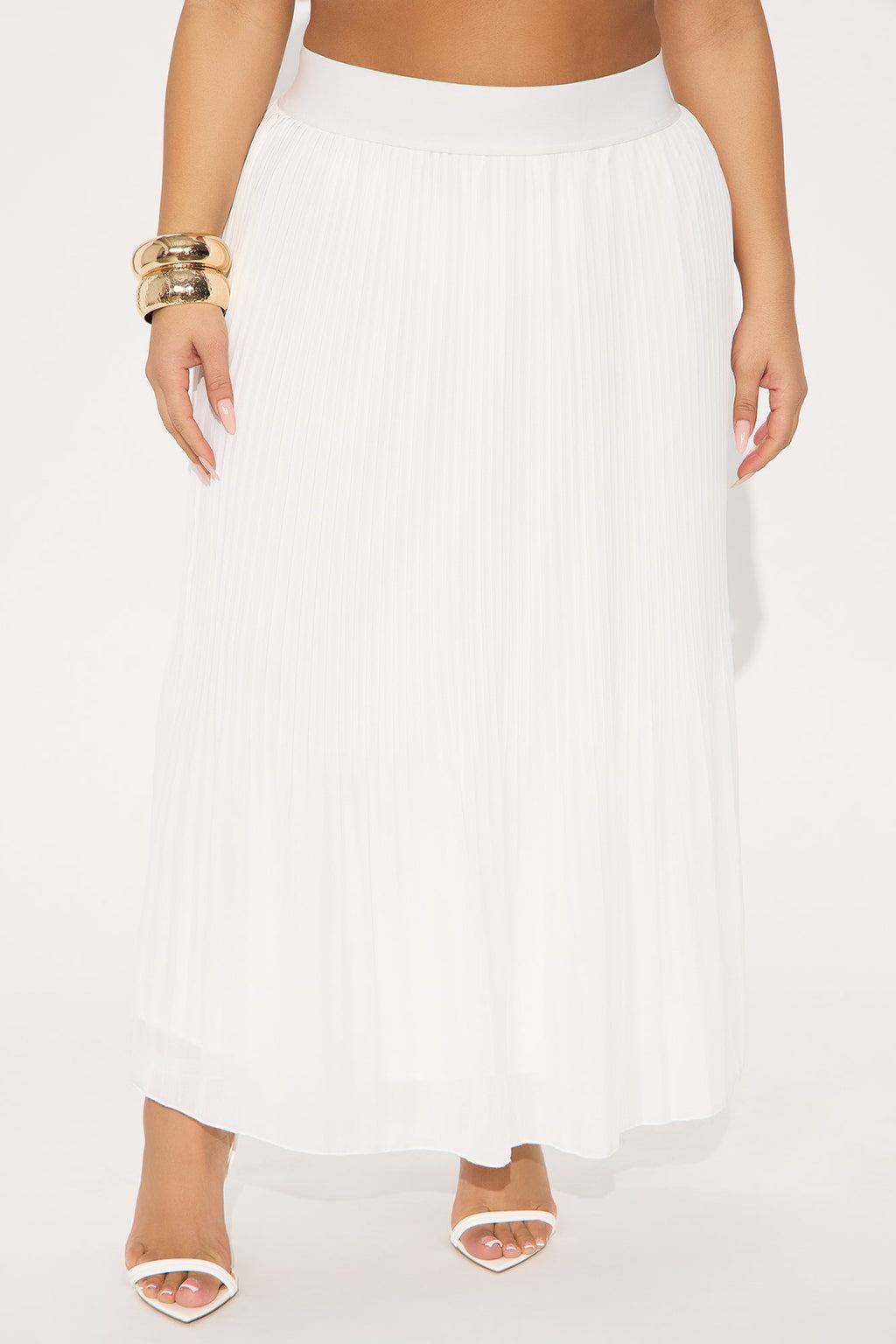 Everything To You Pleated Midi Skirt - Ivory