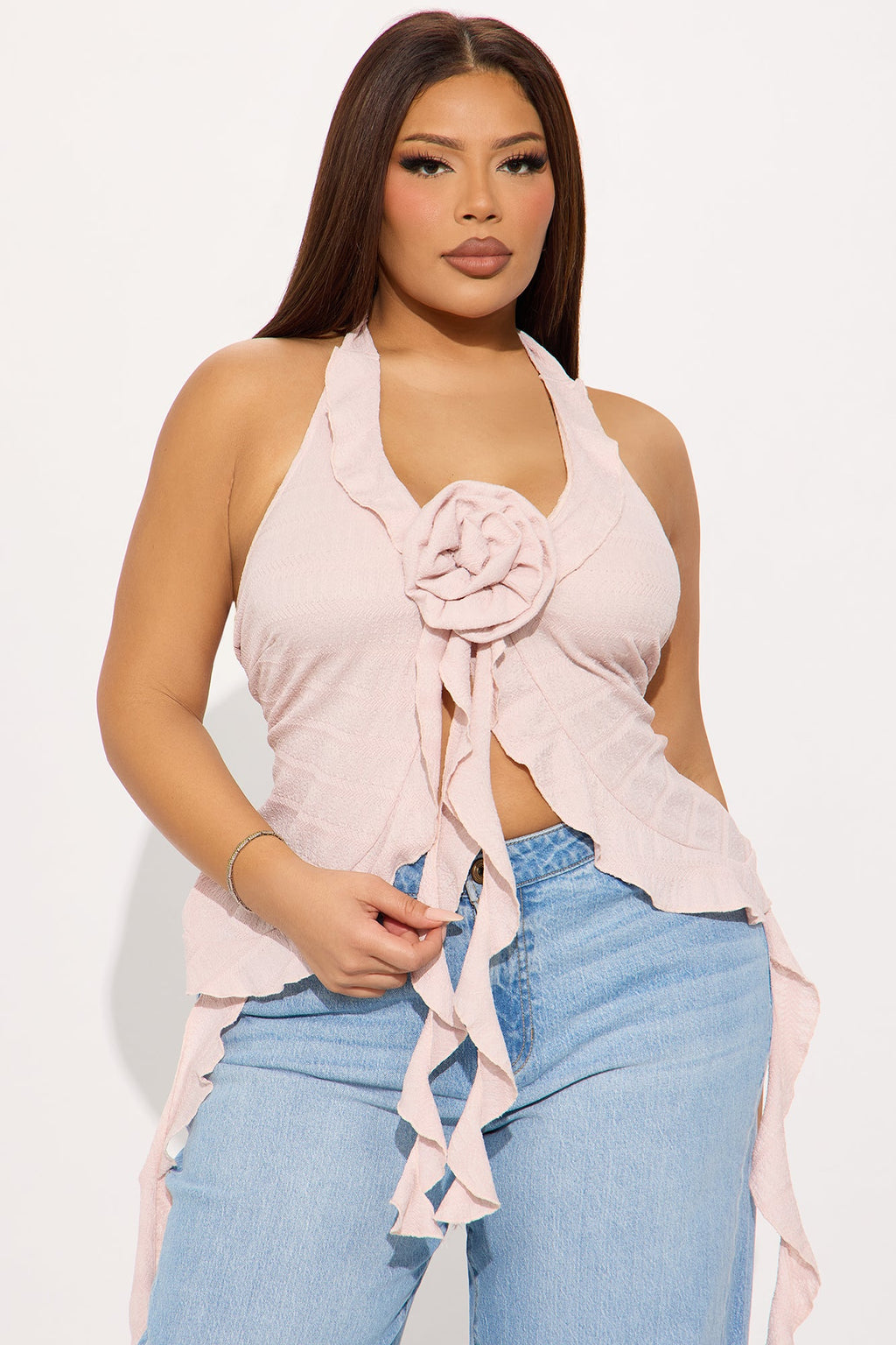 Hello Rose Halter Top - Blush