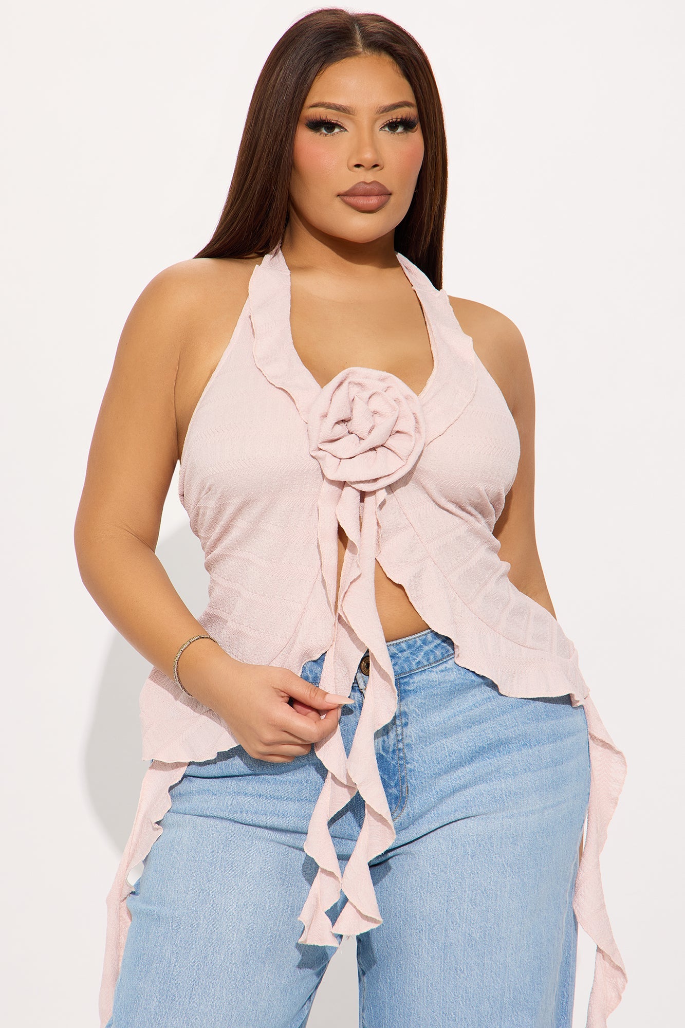 Hello Rose Halter Top - Blush