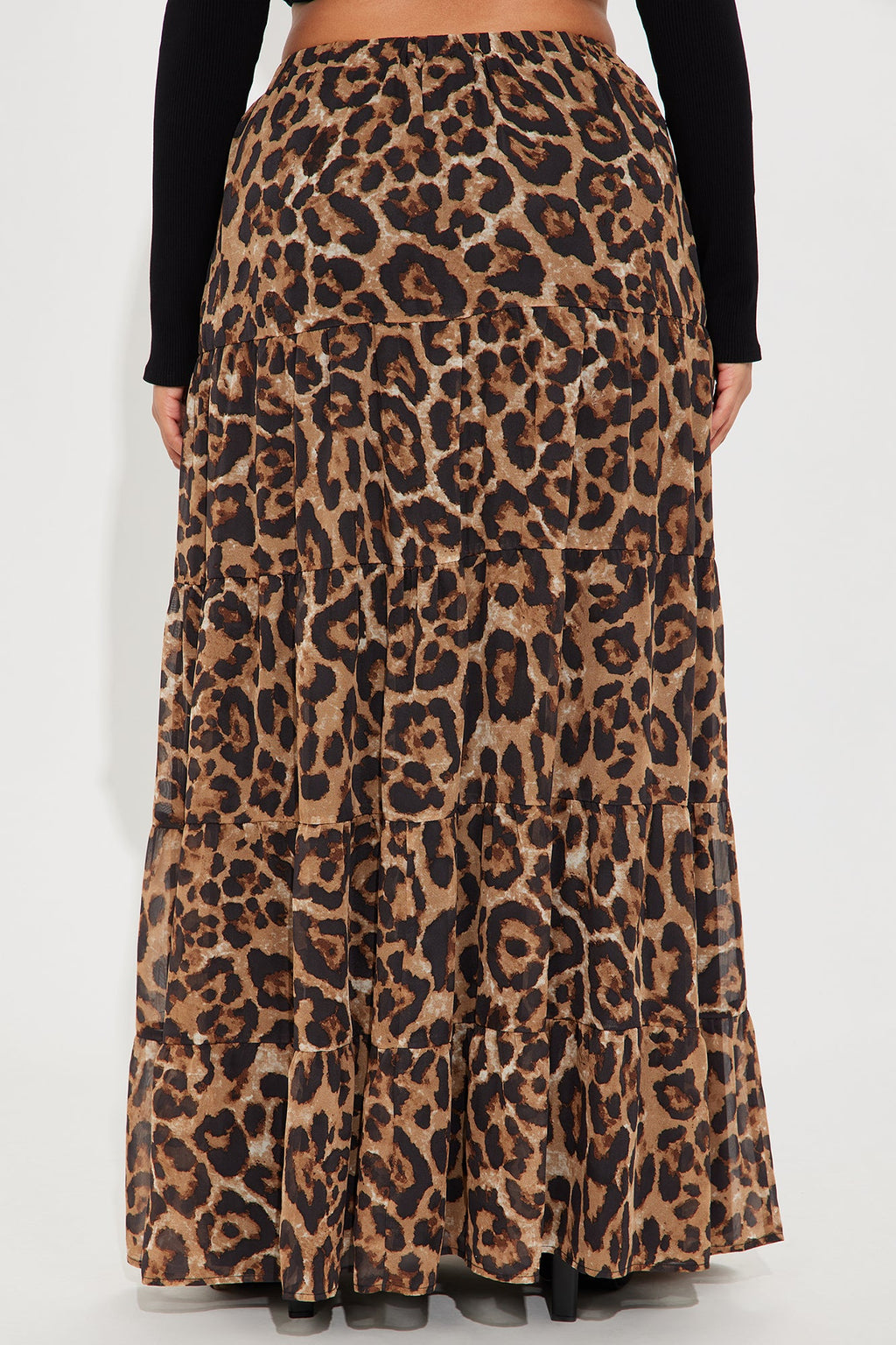 Simona Leopard Tiered Maxi Skirt - Brown/combo