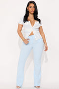 Tasha Dressy High Rise Pants - Light Blue
