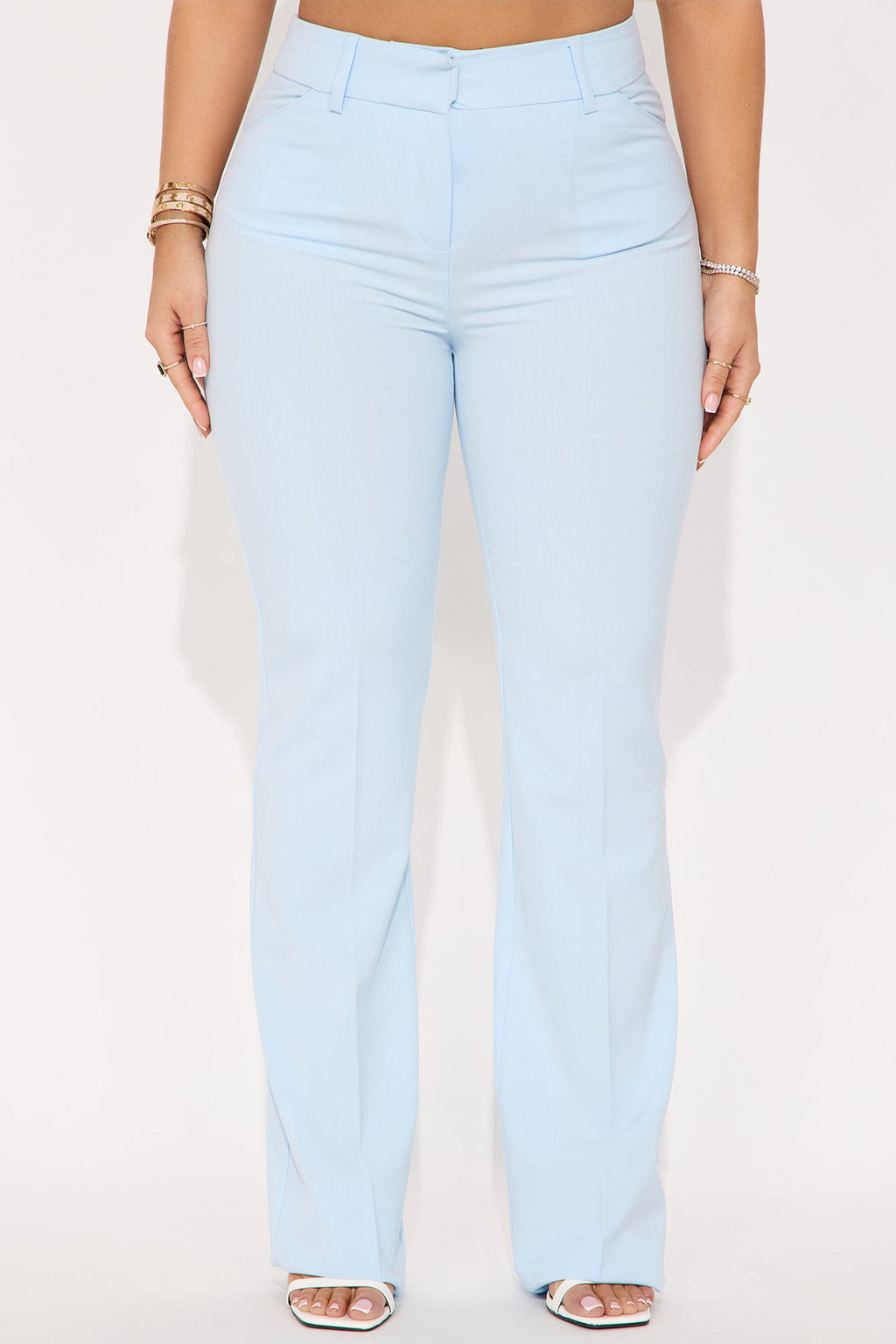 Tasha Dressy High Rise Pants - Light Blue