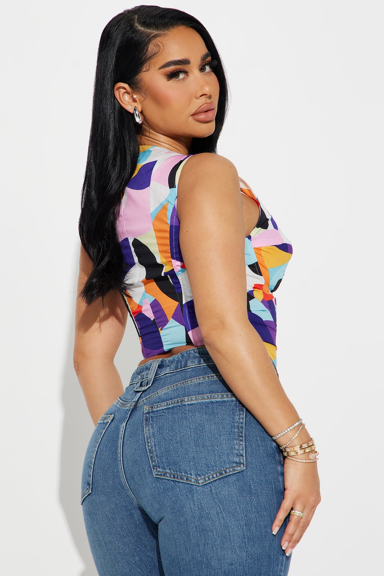 Whimsical Feel Corset Top - Multi Color