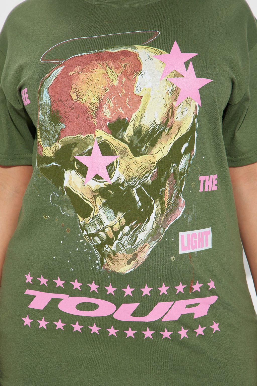 The Light Tour Skull Tee - Olive