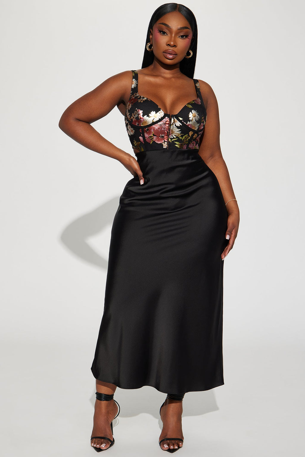 Brunch to GNO Satin Maxi Skirt - Black