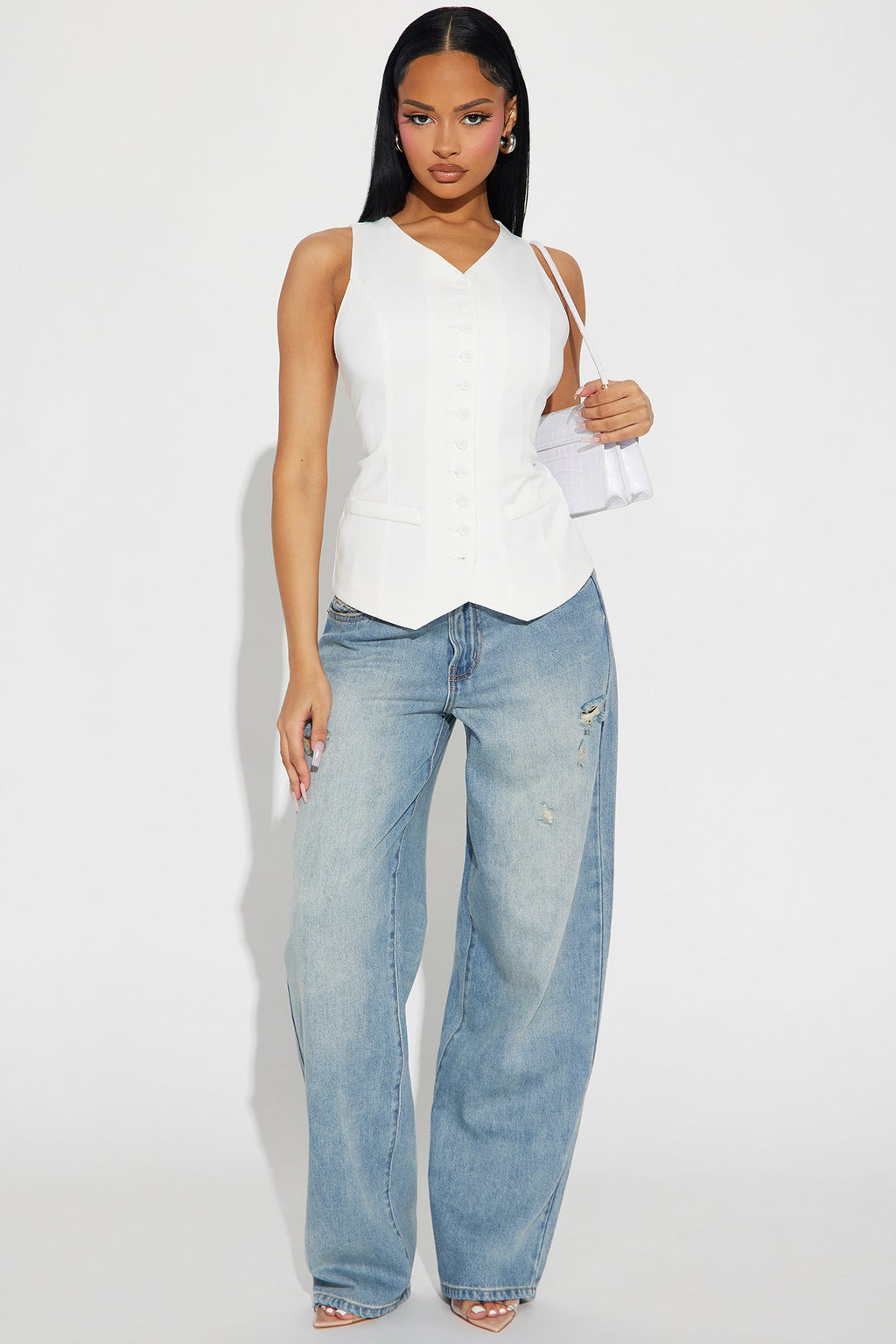 Brooklyn Babe Vest Top - White