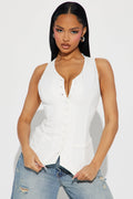 Brooklyn Babe Vest Top - White