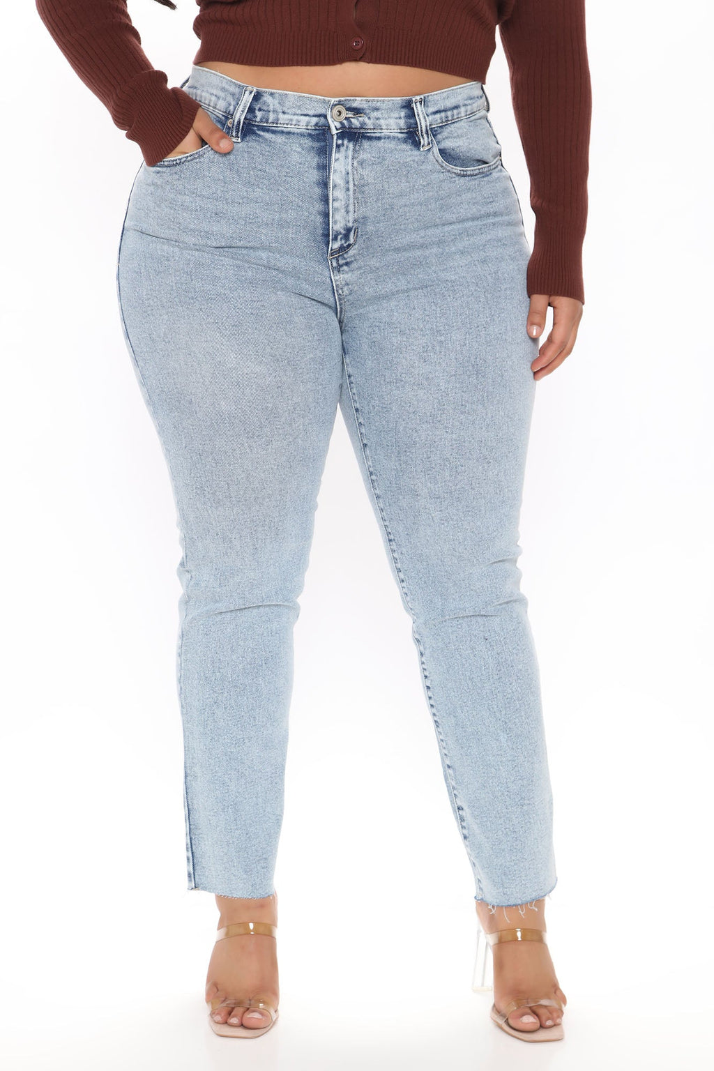Took Him By Surprise Slim Fit Boyfriend Jeans - Light Blue Wash