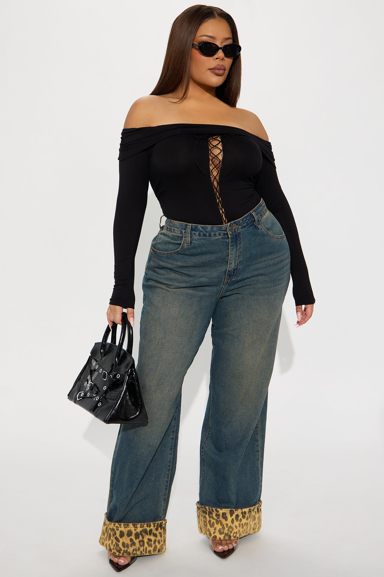 Prowling Around Non Stretch Cuffed Wide Leg Jeans - Vintage Wash