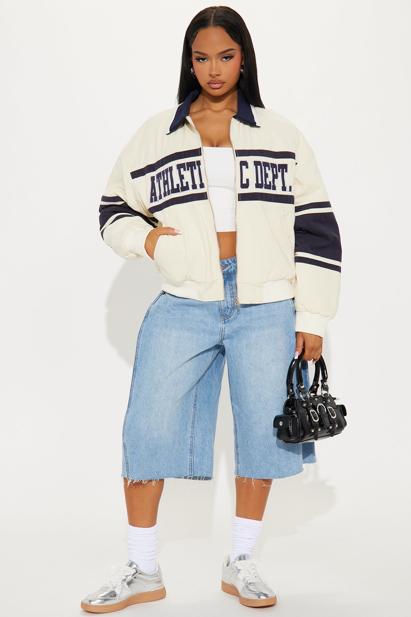 Player One Varsity Jacket - Cream/combo