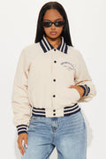 Los Angeles Sports Club Varsity Jacket - Cream
