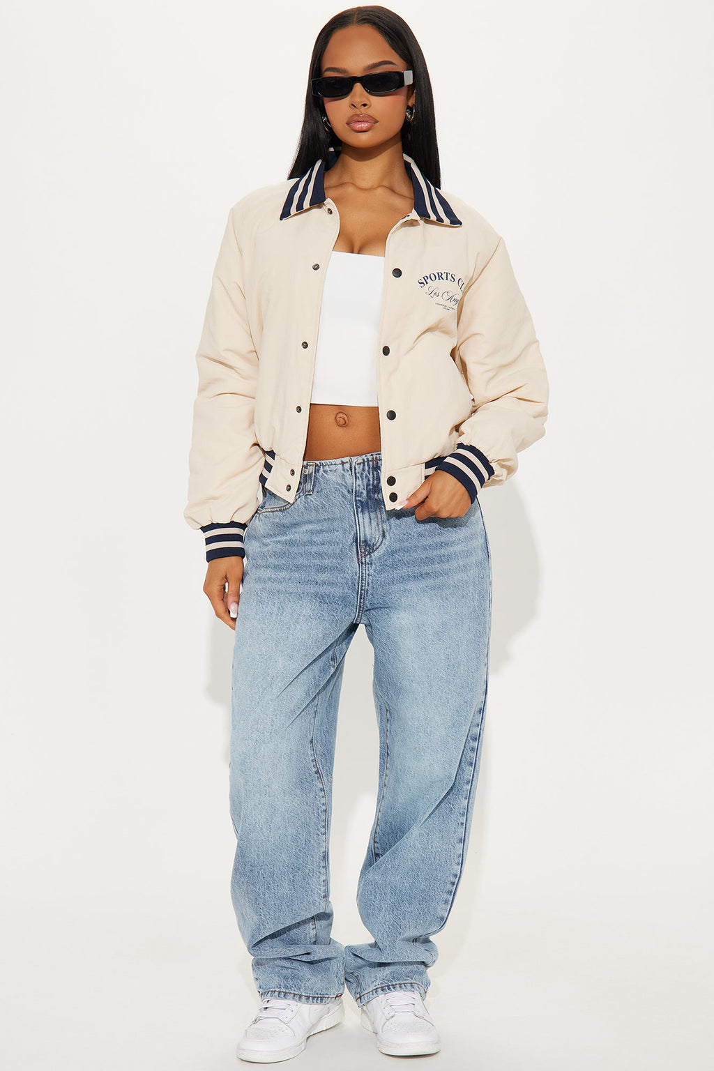 Los Angeles Sports Club Varsity Jacket - Cream