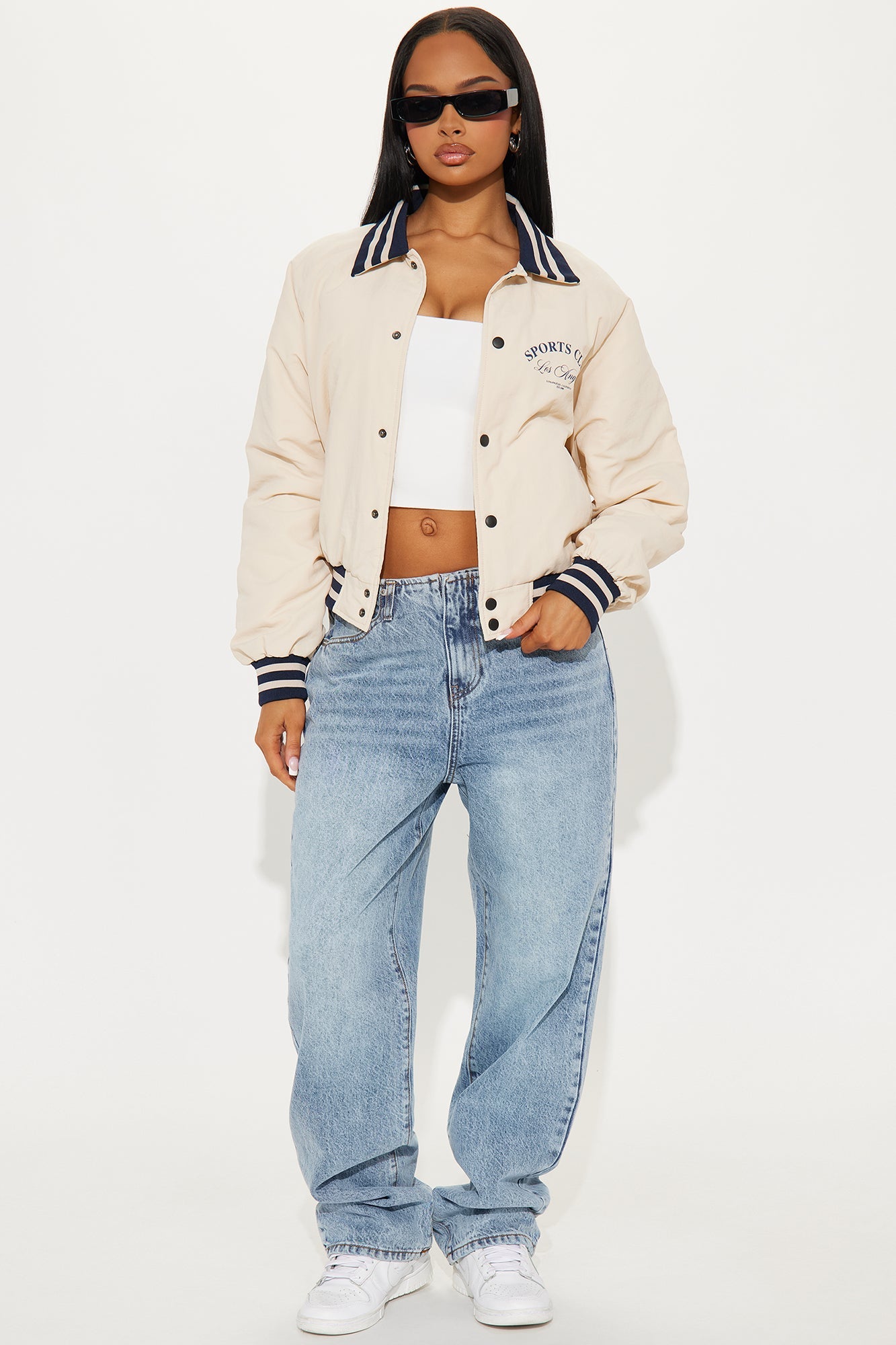 Los Angeles Sports Club Varsity Jacket - Cream
