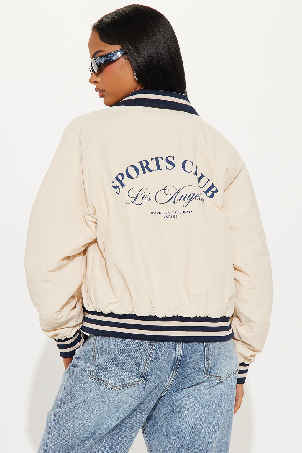 Los Angeles Sports Club Varsity Jacket - Cream