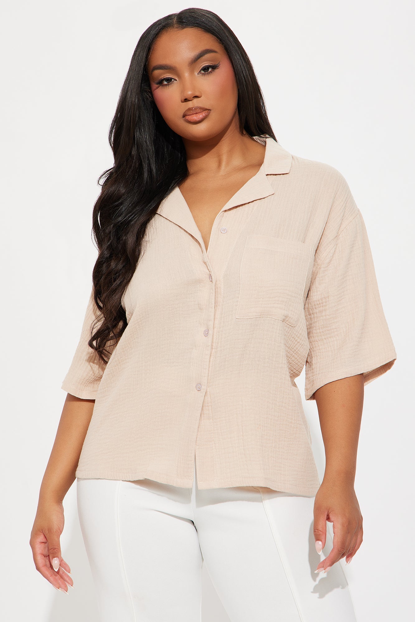 The Frankie Gauze Shirt - Taupe
