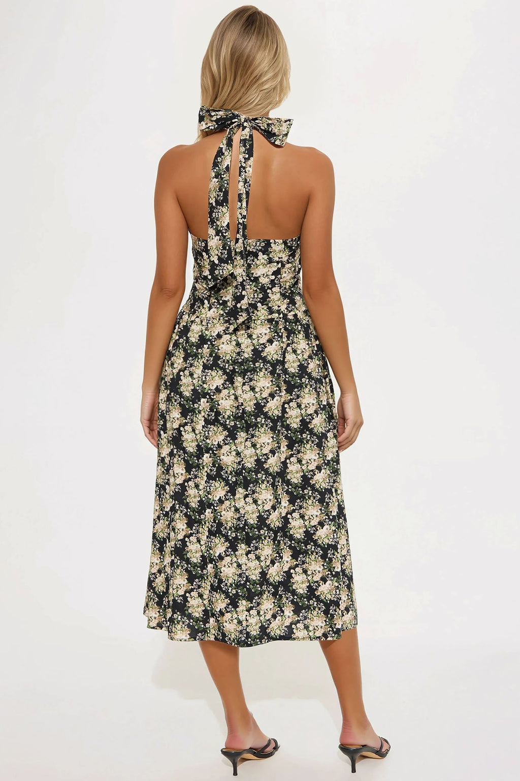 Maven Floral Midi Dress - Black/combo
