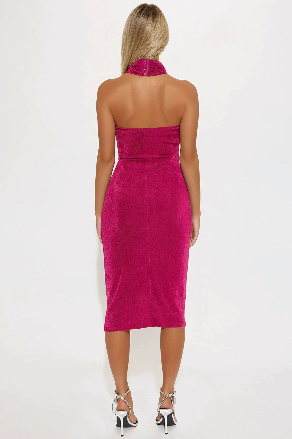 Slinky Caro Double Lined Midi Dress - Magenta